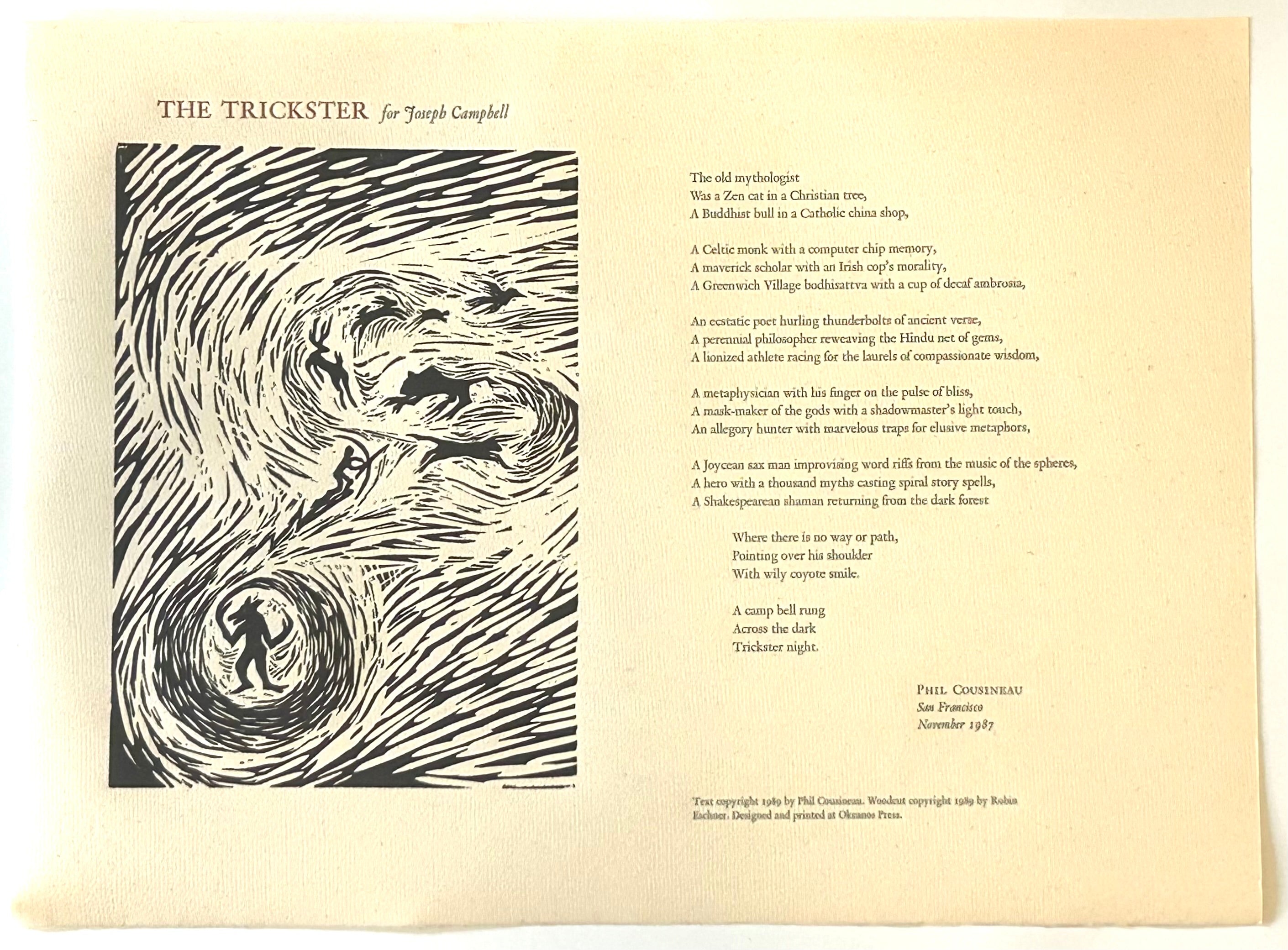 Limited Edition: The Trickster: Joseph Campbell Tribute Broadside