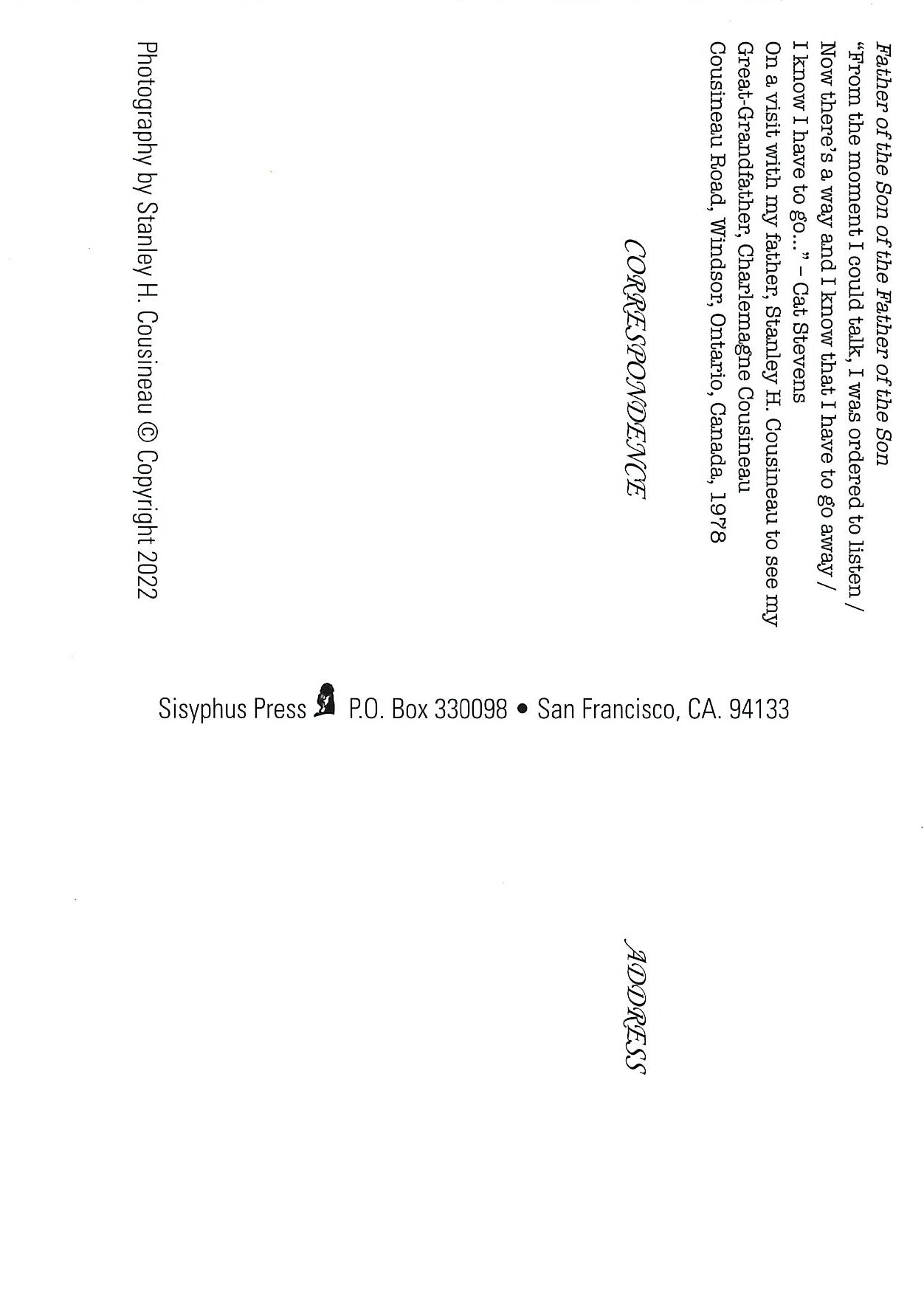 Postcard - Father of the Son of the Father of the Son