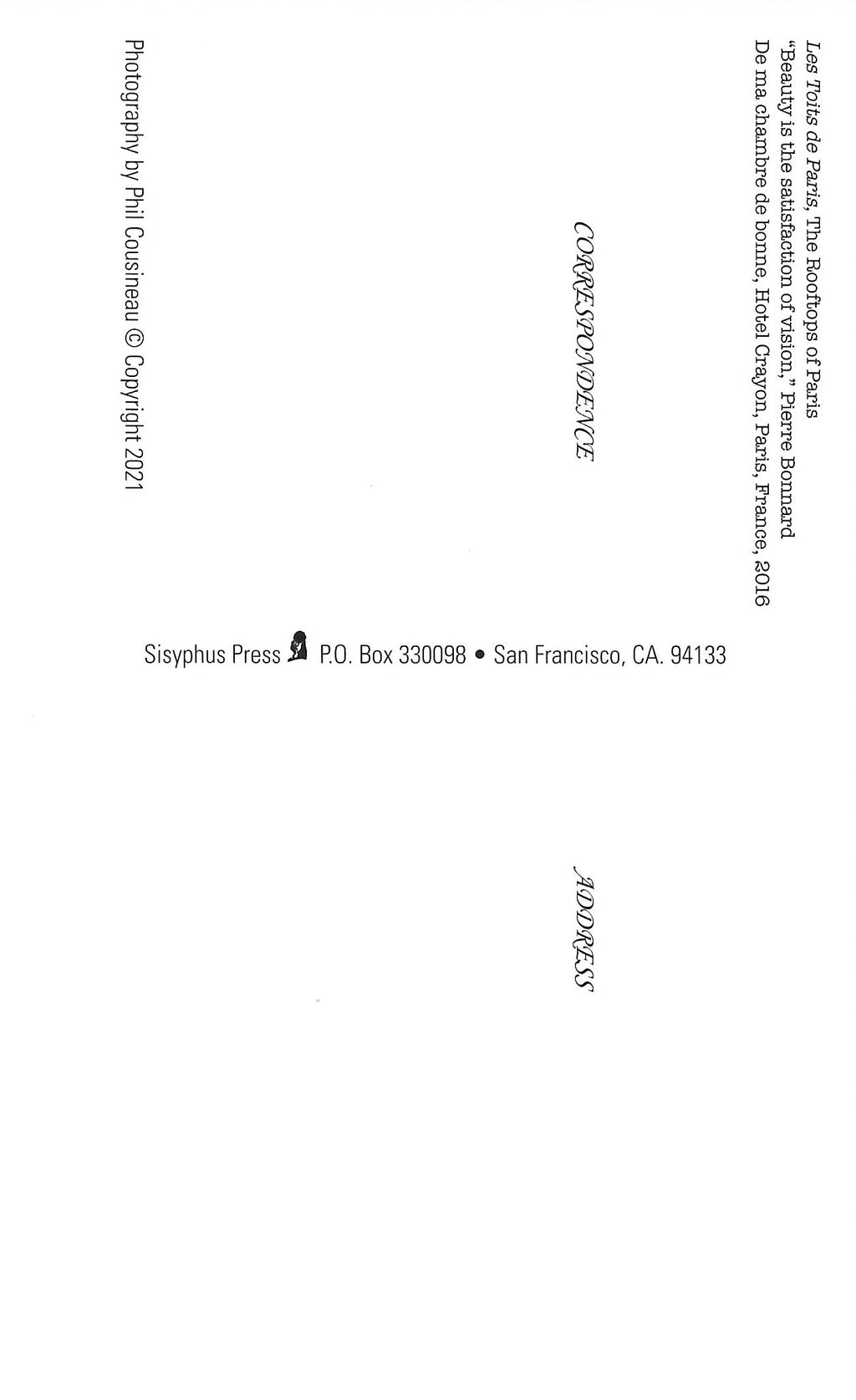 Postcard - Les Toits de Paris, The Rooftops of Paris