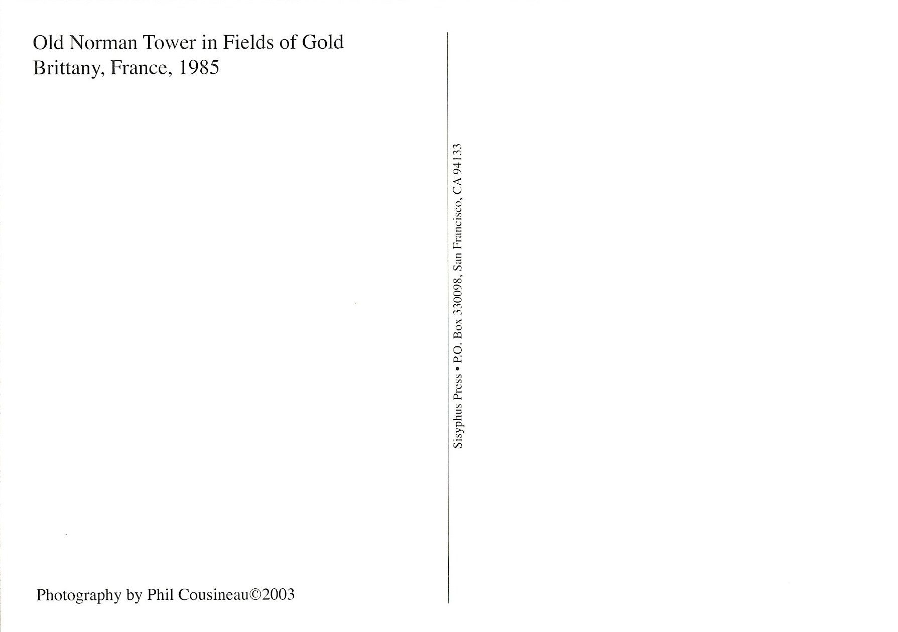 Postcard - Old Norman Tower in Fields of Gold