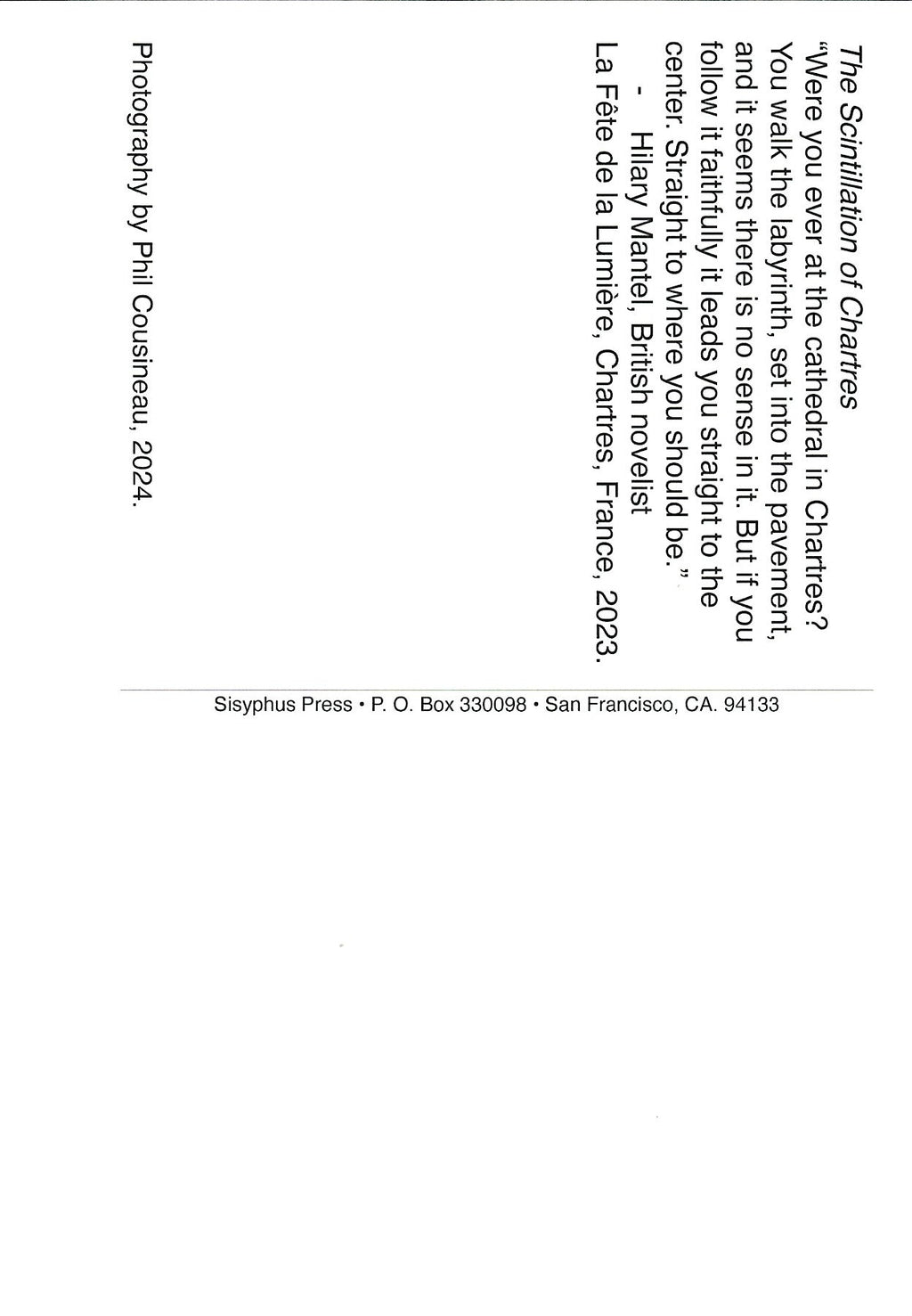 Postcard - The Scintillation of Chartres