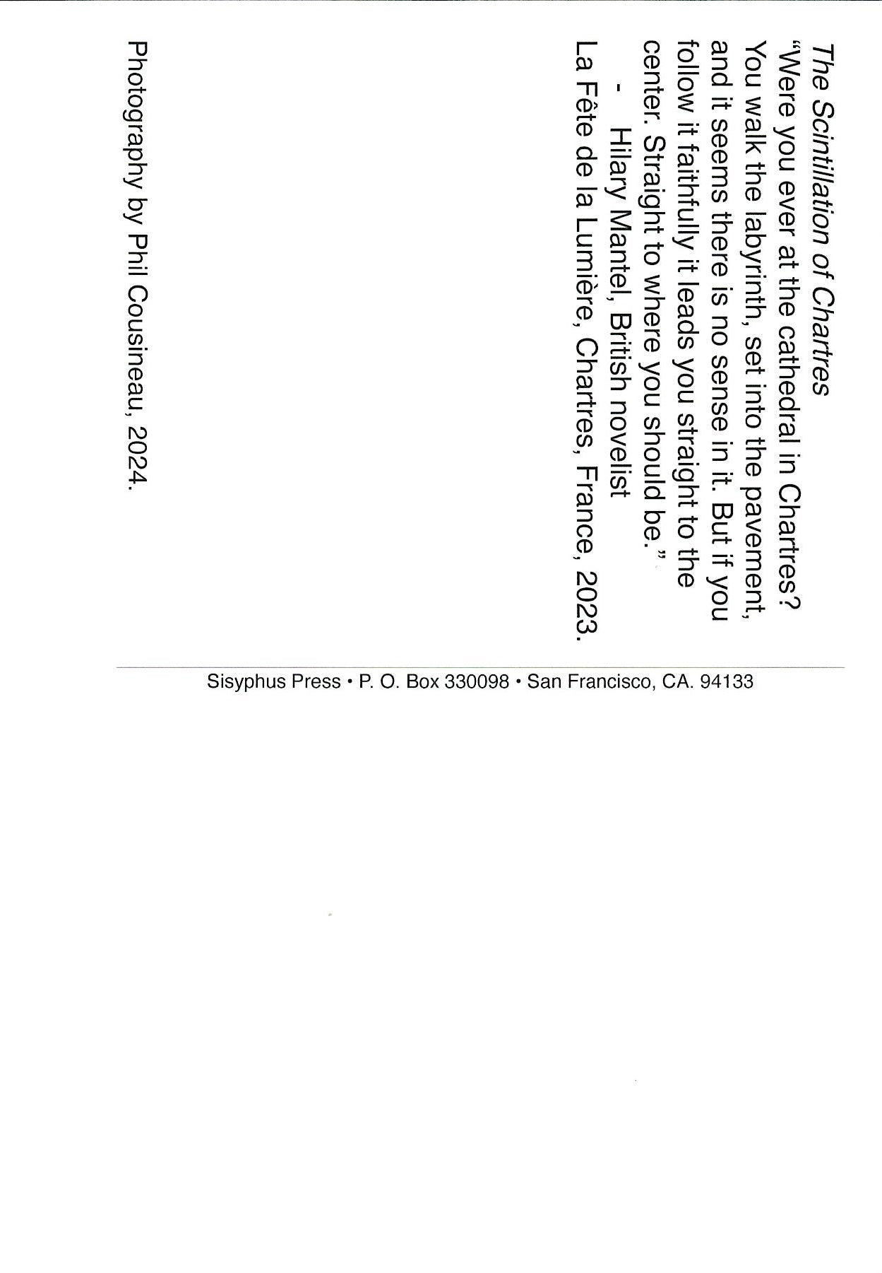 Postcard - The Scintillation of Chartres